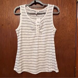 Cato White and Black Striped Tank Top